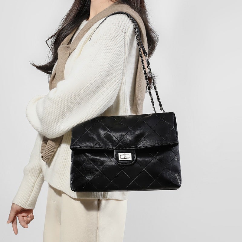 Women's Crossbody Bag 2026 Autumn Winter Shoulder Bag Fashionable Lazy Casual Series Diamond Quilted Small Square Bag - Image 4