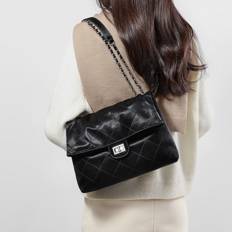 Women's Crossbody Bag 2026 Autumn Winter Shoulder Bag Fashionable Lazy Casual Series Diamond Quilted Small Square Bag - Image 3