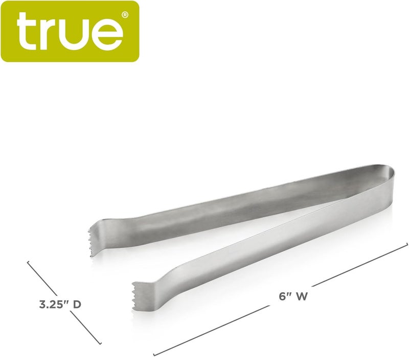 True Ice Tongs, Stainless Steel Ice Tongs for Cocktails, Bar Tools, Dishwasher Safe Serving Tools, 6 Inch Metal Tongs, Set of 1 - Image 3