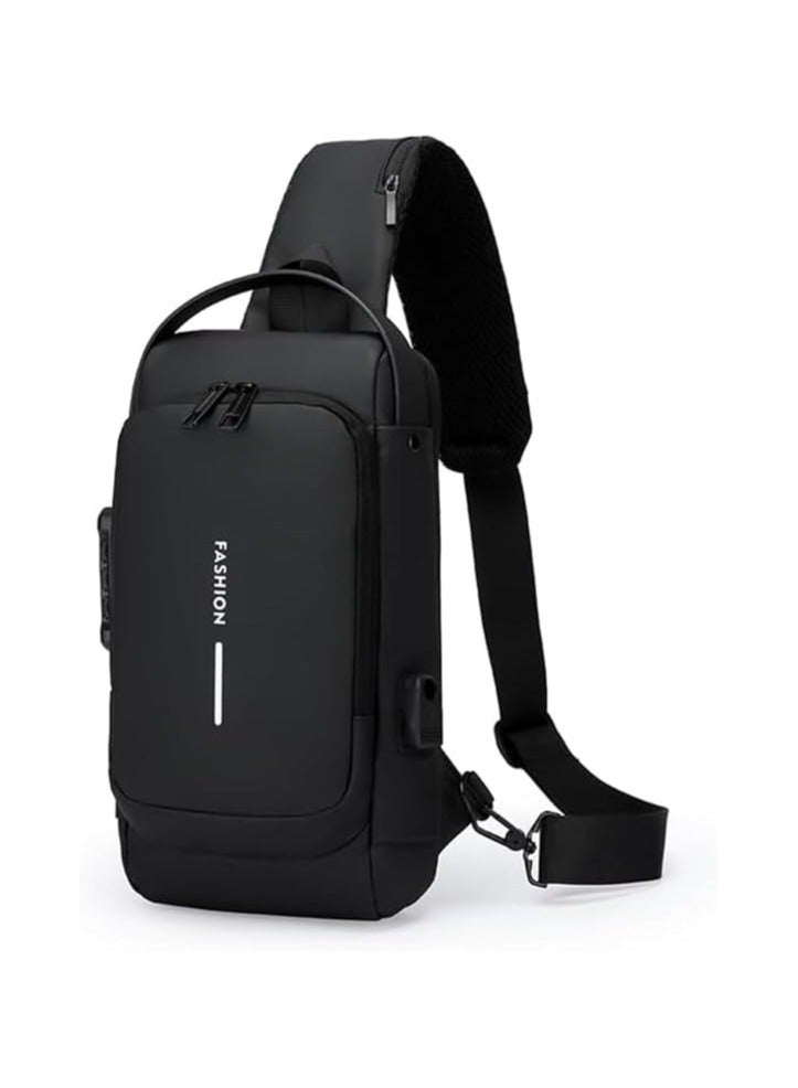 حقيبة ظهر كاجوال مضادة للسرقة ومقاومة للماء مزودة بمنفذ شحن USB – تصميم أنيق ومريح للاستخدام اليومي والسفر - Image 1