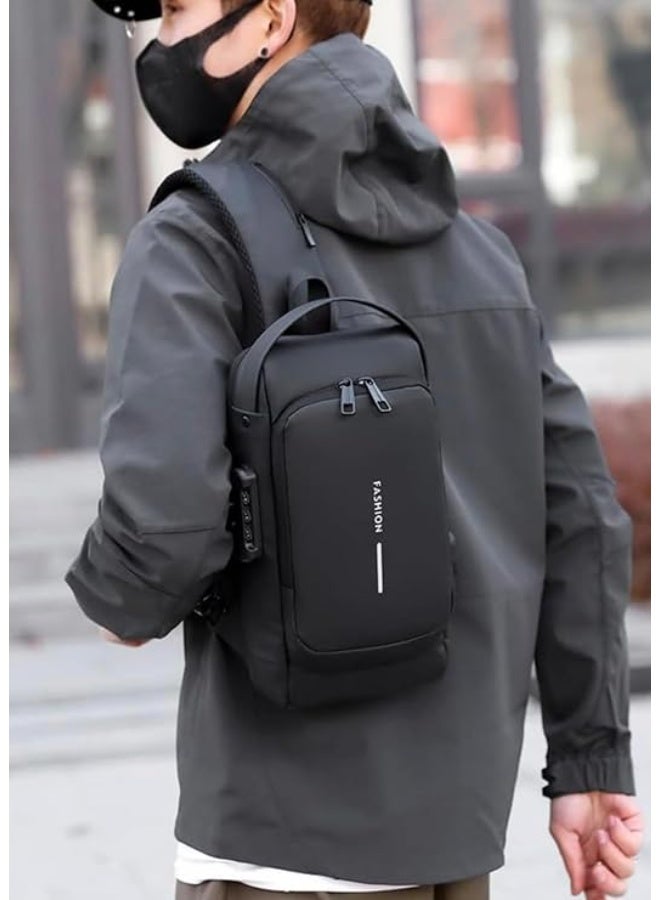 حقيبة ظهر كاجوال مضادة للسرقة ومقاومة للماء مزودة بمنفذ شحن USB – تصميم أنيق ومريح للاستخدام اليومي والسفر - Image 5