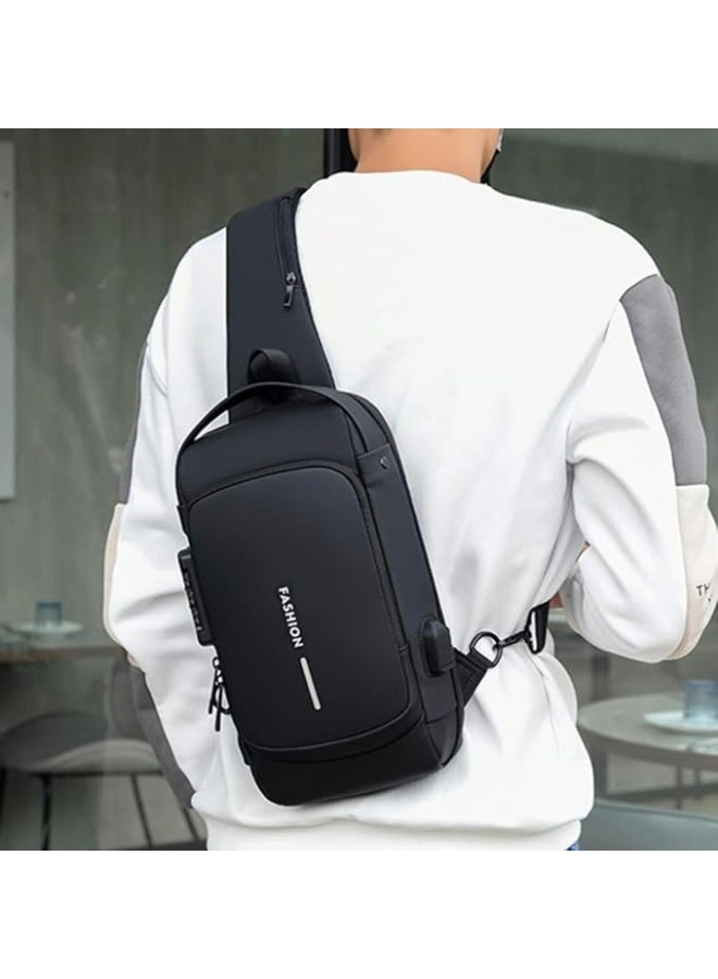 حقيبة ظهر كاجوال مضادة للسرقة ومقاومة للماء مزودة بمنفذ شحن USB – تصميم أنيق ومريح للاستخدام اليومي والسفر - Image 3