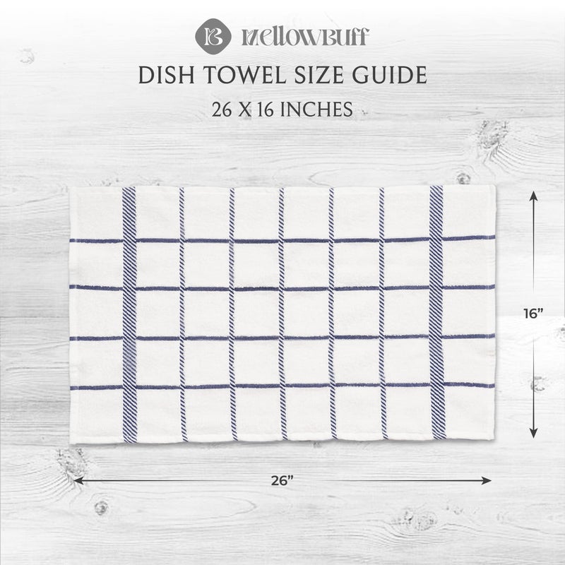 Mellow Buff 100% Cotton Terry Dish Towels, 4 pack16 x26 Inches, Super Soft and Absorbent Kitchen Towels, Perfect for Kitchen Cleaning and Dish Washing | Navy Blue â€¦ - Image 4