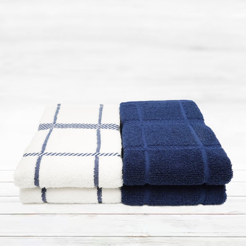 Mellow Buff 100% Cotton Terry Dish Towels, 4 pack16 x26 Inches, Super Soft and Absorbent Kitchen Towels, Perfect for Kitchen Cleaning and Dish Washing | Navy Blue â€¦ - Image 5