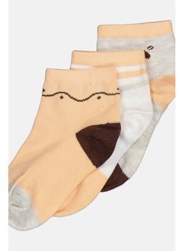 bebe Kids Girl 5 Pairs Graphic Printed Non Terry Ankle Socks, Multicolor  - Image 2