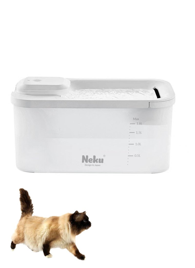 Neku Pet Water Foutain Battery Operated 1.8L Ultra Quiet Automatic LED Dog Water Dispenser with 1 Replacement Filters And Smart Pump  - Image 1