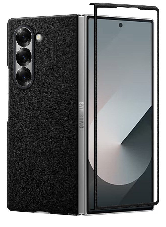 CATANES (for Samsung Galaxy Z Fold 6) Case Cover Kindsuit Leather Case Slim and sleek silhouette / Black - Image 1