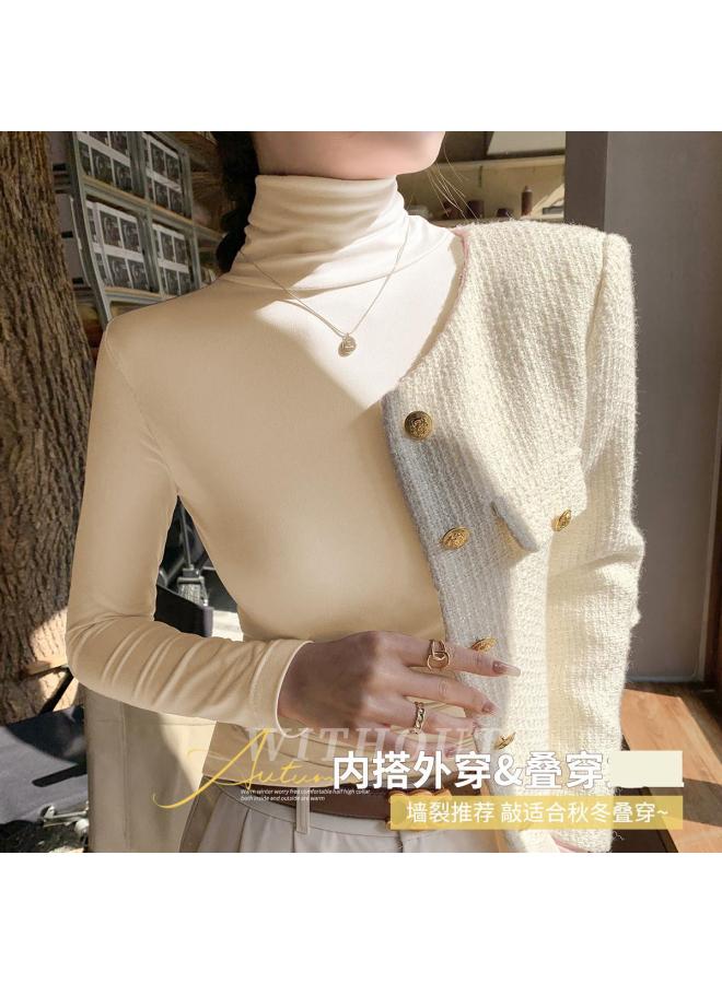 LANG SHA Skin-Friendly High Neck Autumn And Winter Fashion Basic Innerwear And Outerwear Fitted Top For Women - Image 5