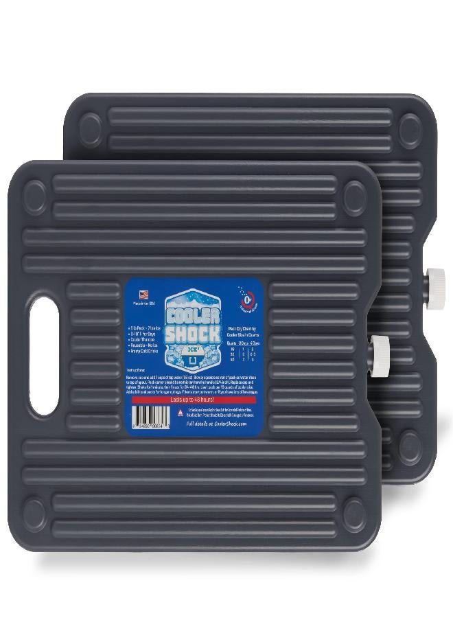 Cooler Shock Cooler Shock Ice Packs for Cooler, Reusable, Premium, Large Ice Pack and Lunch Cooler Set for Long Term Use, Cools Faster Than Ice, Cooler Accessories, Gray, 2 Pack - Image 1