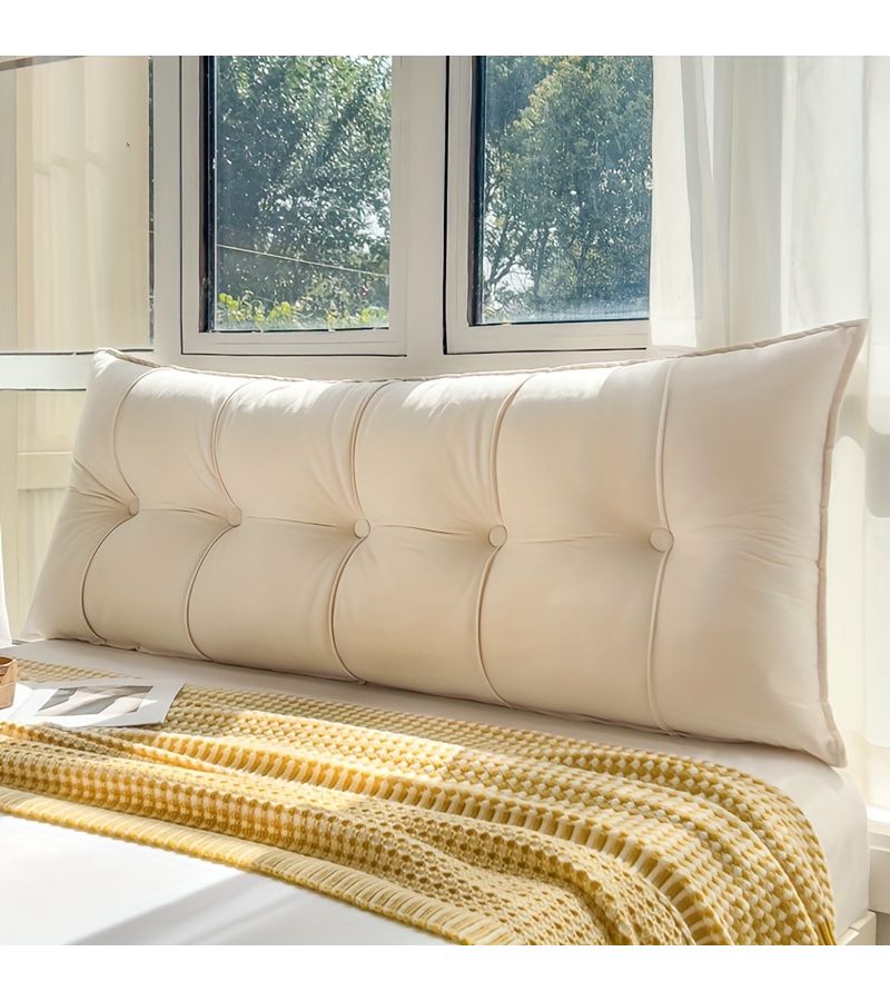 Soft Fluffy Lumbar Support Pillow Sky Blue 35.43 Inch Long Dutch Flannel Solid Color Headboard Bumper Contouring Waist Back Support Sofa Cushion Bedroom Tatami Cushion - Image 1