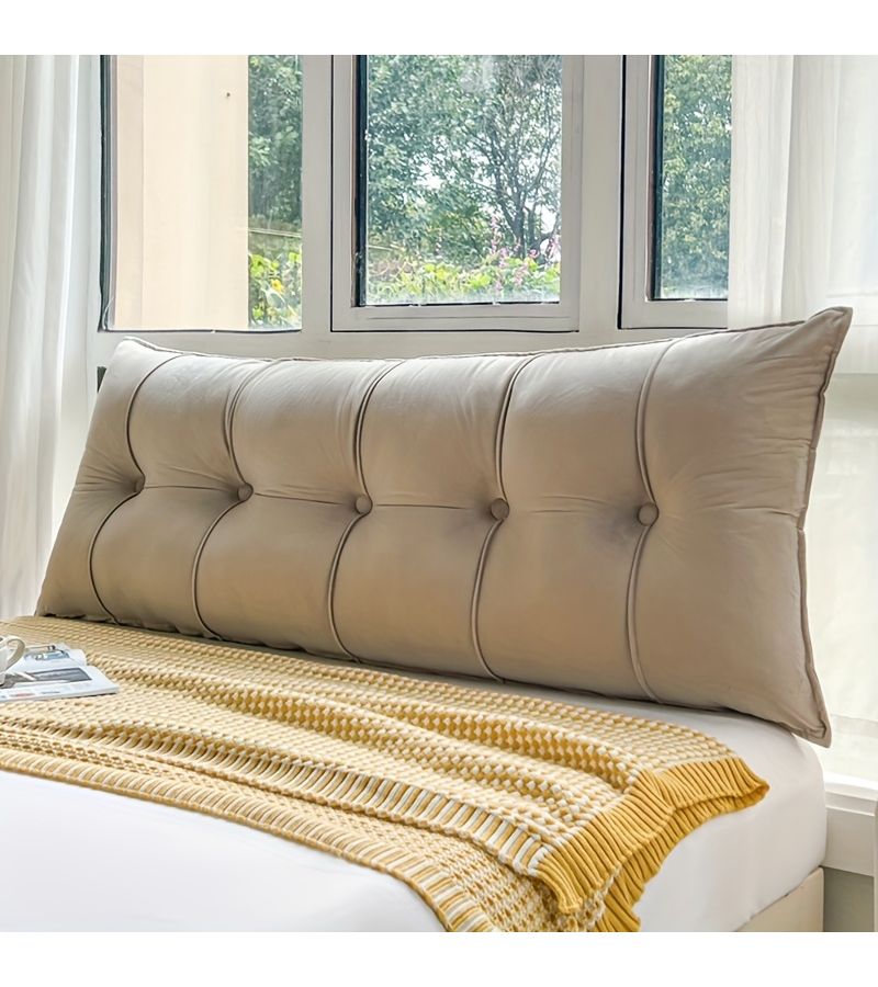 Soft Fluffy Lumbar Support Pillow Sky Blue 35.43 Inch Long Dutch Flannel Solid Color Headboard Bumper Contouring Waist Back Support Sofa Cushion Bedroom Tatami Cushion - Image 5