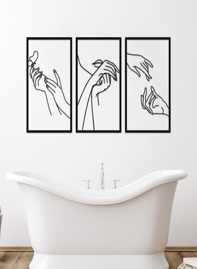 Resama Nail Room Wall Decor Nail Salon Wall Art and Accessories, Black Metal Space Decortions for Hand Body Care Store, Bathroon Bedroom Living Room Kitchen Wall Hanging Sculptures Indoor and Outdoor - Image 5