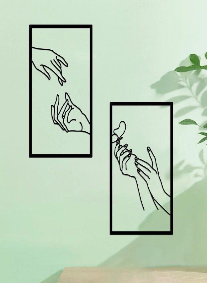Resama Nail Room Wall Decor Nail Salon Wall Art and Accessories, Black Metal Space Decortions for Hand Body Care Store, Bathroon Bedroom Living Room Kitchen Wall Hanging Sculptures Indoor and Outdoor - Image 4