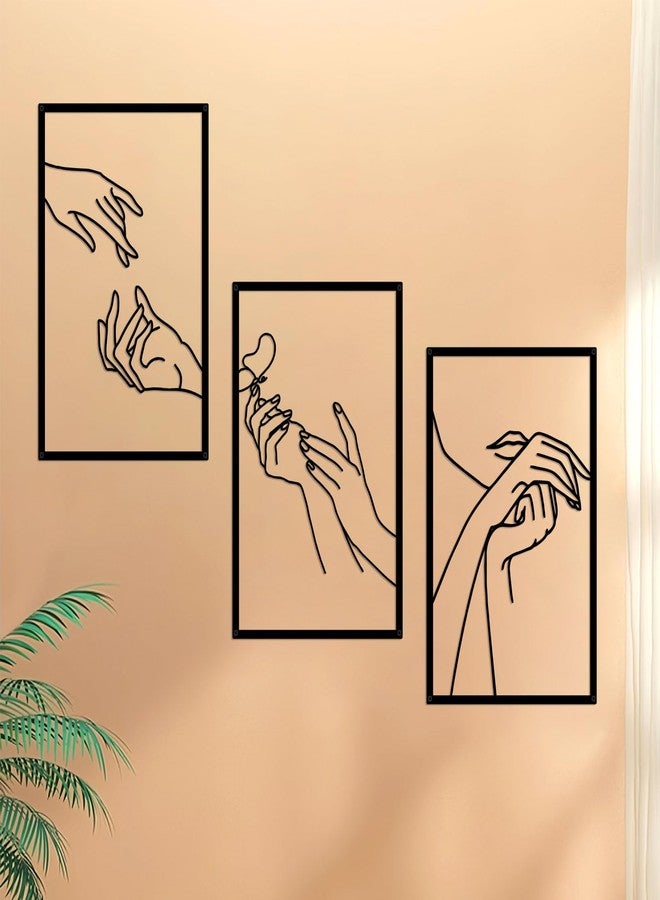 Resama Nail Room Wall Decor Nail Salon Wall Art and Accessories, Black Metal Space Decortions for Hand Body Care Store, Bathroon Bedroom Living Room Kitchen Wall Hanging Sculptures Indoor and Outdoor - Image 1