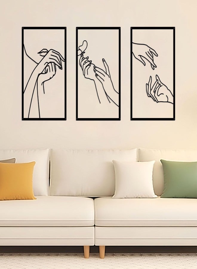 Resama Nail Room Wall Decor Nail Salon Wall Art and Accessories, Black Metal Space Decortions for Hand Body Care Store, Bathroon Bedroom Living Room Kitchen Wall Hanging Sculptures Indoor and Outdoor - Image 2