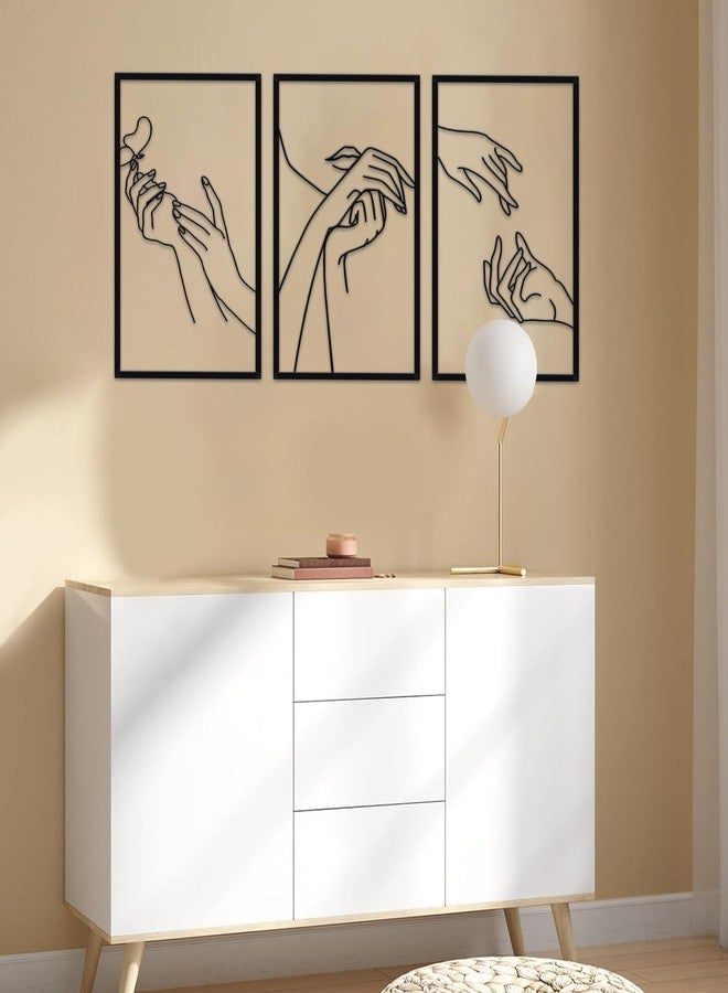 Resama Nail Room Wall Decor Nail Salon Wall Art and Accessories, Black Metal Space Decortions for Hand Body Care Store, Bathroon Bedroom Living Room Kitchen Wall Hanging Sculptures Indoor and Outdoor - Image 3
