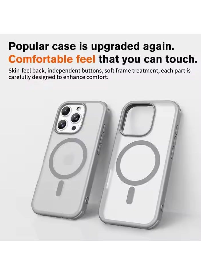 أكاليكس جراب مغناطيسي لهاتف iPhone 16 Plus، متوافق مع MagSafe، غطاء فاخر مطلي، جراب هاتف واقي شفاف ناعم من مادة TPU مقاوم للصدمات، (تيتانيوم طبيعي) - Image 3