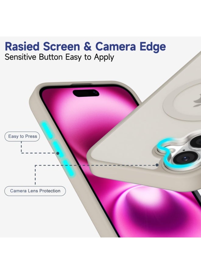 أكاليكس جراب مغناطيسي لهاتف iPhone 16 Plus، متوافق مع MagSafe، غطاء فاخر مطلي، جراب هاتف واقي شفاف ناعم من مادة TPU مقاوم للصدمات، (تيتانيوم طبيعي) - Image 4