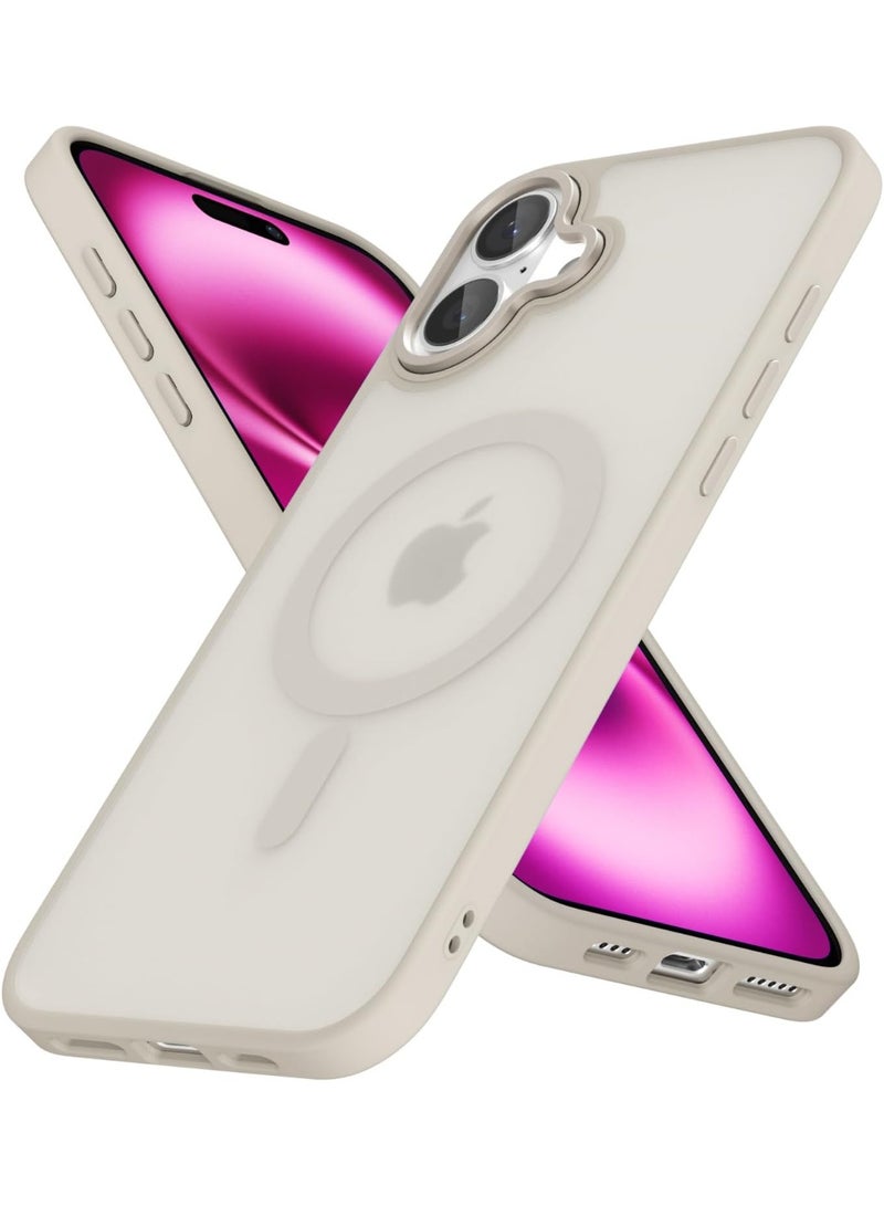 أكاليكس جراب مغناطيسي لهاتف iPhone 16 Plus، متوافق مع MagSafe، غطاء فاخر مطلي، جراب هاتف واقي شفاف ناعم من مادة TPU مقاوم للصدمات، (تيتانيوم طبيعي) - Image 1