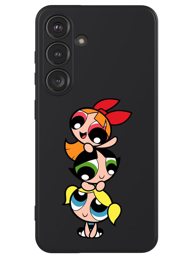 Theodor Protective Slim Fit Case Liquid Silicone Cover with Full Body Protection Anti-Scratch Shockproof Case For Samsung Galaxy S24 Plus (Black) - Powerpuff - Image 1