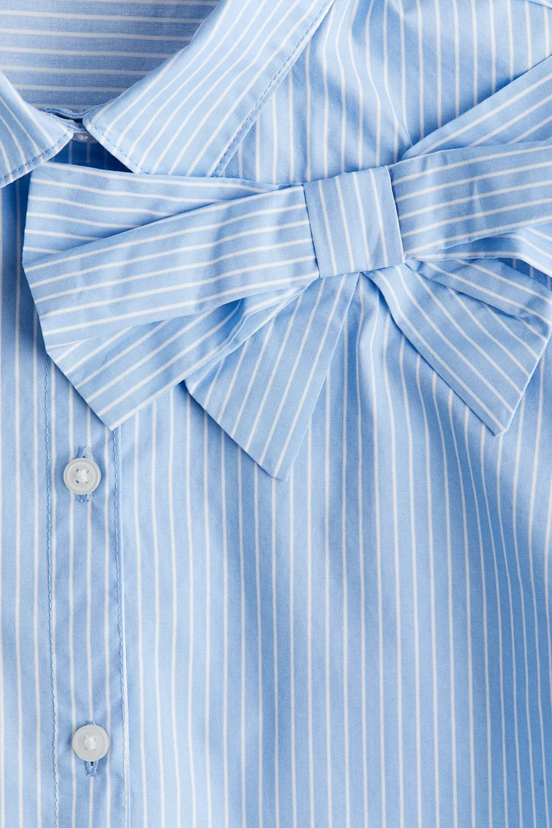H&M Bow-Detail Poplin Blouse