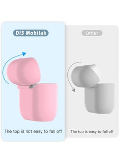 Generic Soft Silicone Full Protective Case Cover for Apple AirPods 4 Case with Keychain Case Accessories for Women Men (Pink)  - Image 3