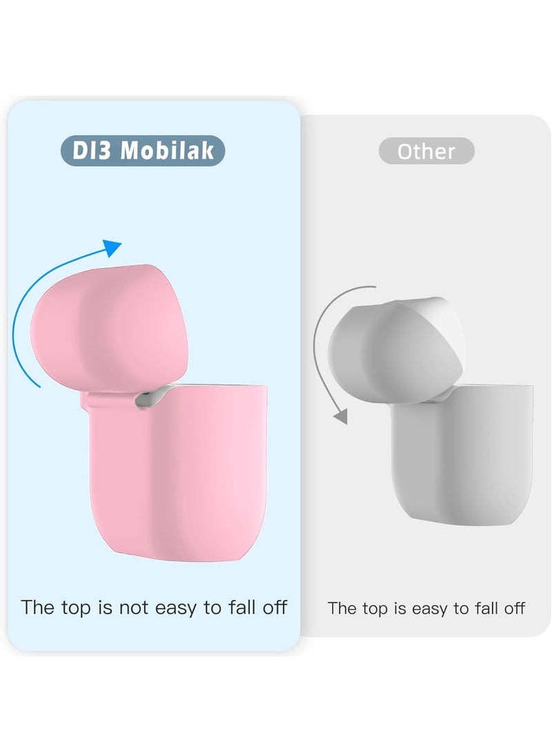 Soft Silicone Full Protective Case Cover for Apple AirPods 4 Case with Keychain Case Accessories for Women Men (Pink) - Image 3