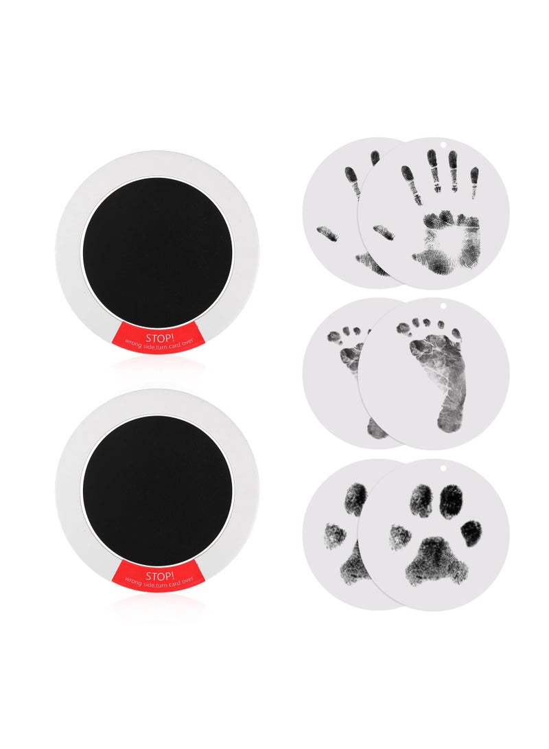 SOLARAE Baby Handprint And Footprint Ink Kit 2 Baby Inkless Print Pads, 6 Imprint Cards, Dog Paw Print Kit Safe Non-Toxic Pet Paw Print Kit Hand Print Kits for Babies Imprint Kit for Family Keepsake - Image 1