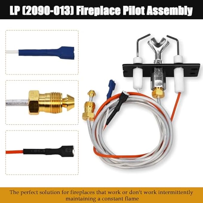 2090-013 PROPANE GAS (LP) FIREPLACE IPI PILOT ASSEMBLY, PILOT ASSEMBLY REPLACEMENT, REPLACES SRV2090-013, COMPATIBLE WITH HEAT-N-GLO, QUADRA-FIRE, HEATILATOR FIREPLACES AND STOVES. - Image 3