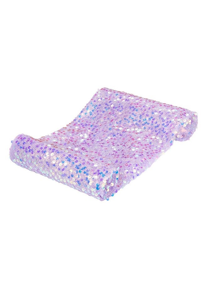 كوين دريم قماش QueenDream Sequin من The Yard بسمك 5 مم مع تطريز شبكي لامع قزحي الألوان بطول 5 ياردات من القماش الأرجواني اللامع للخياطة والفساتين المخصصة وديكورات طاولات حورية البحر وحفلات الزفاف والحرف اليدوية والديكورات - Image 1