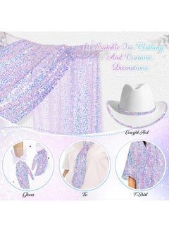 QueenDream QueenDream Sequin Fabric by The Yard 5MM Iridescent Glitter Mesh Embroidery 5 Yard Purple Sparkly Fabric for Sewing Custom Clothe Dress Mermaid Table Decor Wedding DIY Crafts Decorations  - Image 3