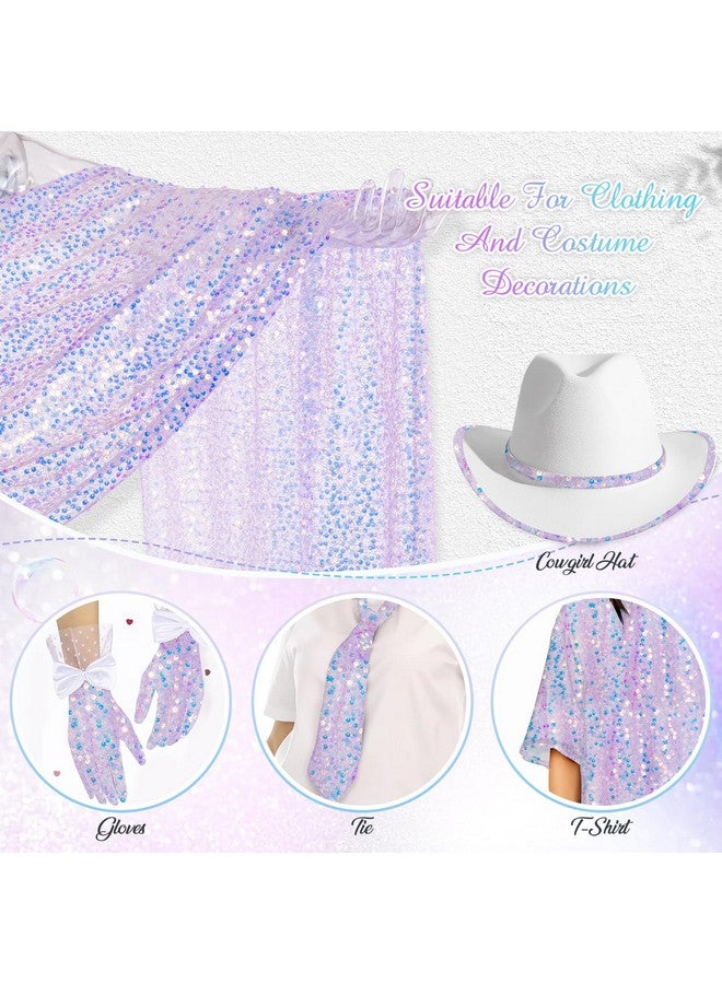 كوين دريم قماش QueenDream Sequin من The Yard بسمك 5 مم مع تطريز شبكي لامع قزحي الألوان بطول 5 ياردات من القماش الأرجواني اللامع للخياطة والفساتين المخصصة وديكورات طاولات حورية البحر وحفلات الزفاف والحرف اليدوية والديكورات - Image 3