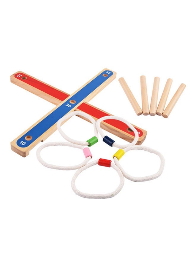 NIBEMINENT Wooden Platform Ring Throwing Game - Image 1