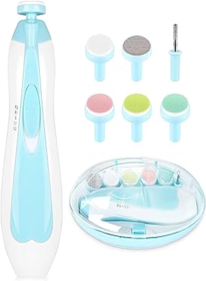 Baby Nail Trimmer, Ardith Baby Nail Clippers Safe for Newborn Toddler Adult Toes Fingernails Care Trim Kit 6 Grinding Heads,Baby Grooming kit for Baby Care kit for New Born (UD1)