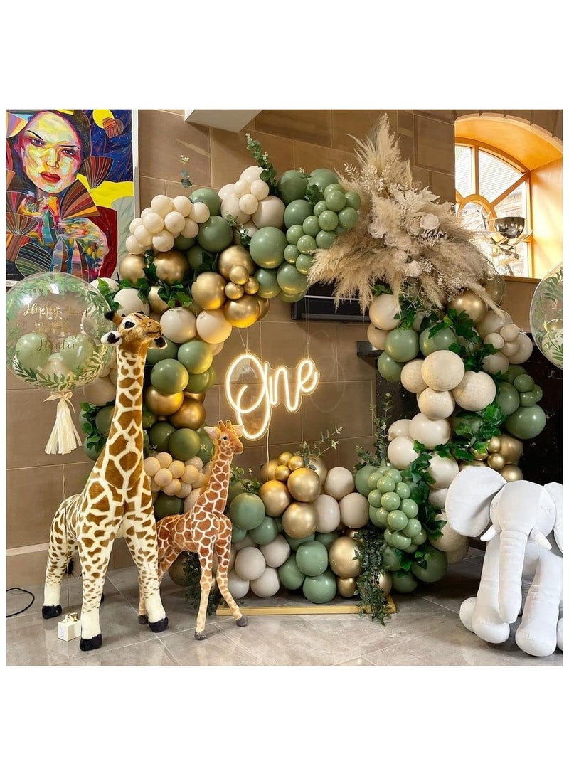 هوم زون عبوة من 100 بالون هيليوم دائري مقاس 12 انش بلون اخضر مريمي لحفلات اعياد الميلاد بطابع الغابة والسفاري وحفلات الزفاف - Image 4