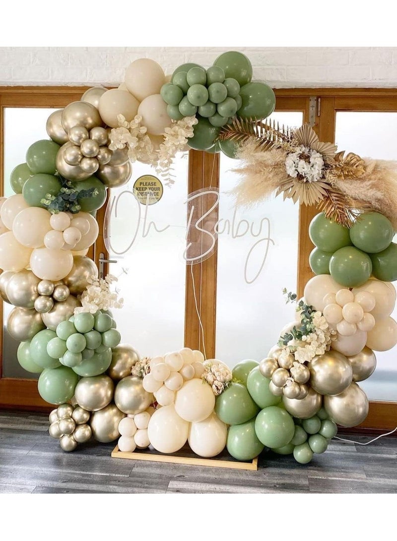 هوم زون عبوة من 100 بالون هيليوم دائري مقاس 12 انش بلون اخضر مريمي لحفلات اعياد الميلاد بطابع الغابة والسفاري وحفلات الزفاف - Image 5