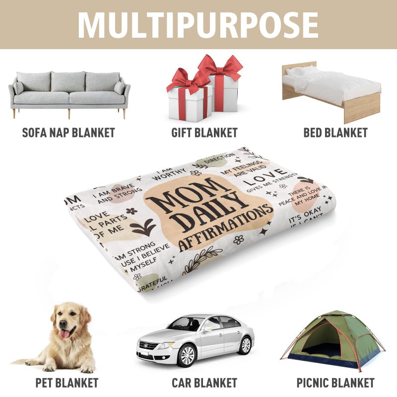 BaubleDazz New Mom Gifts Blanket, Mama Daily Affirmations, Postpartum Pregnancy Gift for First Time Moms, Mommy to Be, Mama, New Mom Essentials, First Mothers Day Birthday Gifts for Moms(50" x 60") - Image 4
