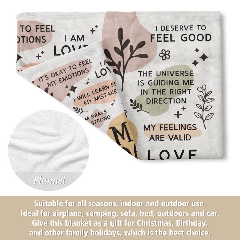 BaubleDazz New Mom Gifts Blanket, Mama Daily Affirmations, Postpartum Pregnancy Gift for First Time Moms, Mommy to Be, Mama, New Mom Essentials, First Mothers Day Birthday Gifts for Moms(50" x 60") - Image 3