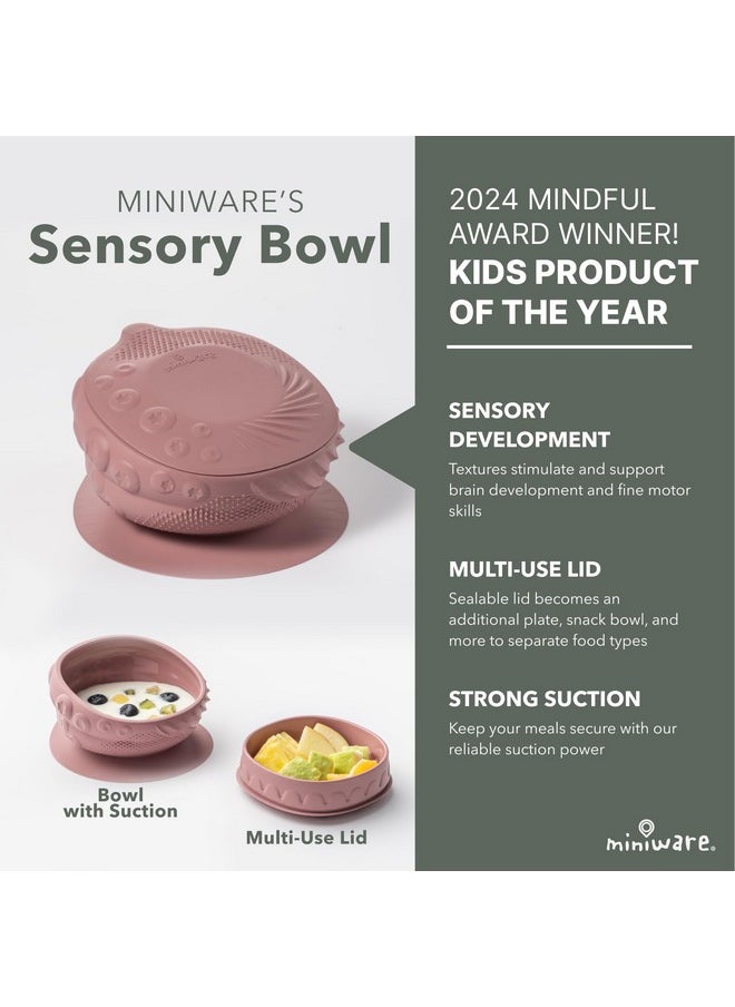 Miniware Sensory Baby Bowl - Raspberry - Silicone Bowls For Baby To Combine Mealtime With Sensory Development - 100% Food Grade Silicone Baby Bowls - Bpa Free, Non-Toxic Todddler Bowls  - Image 2