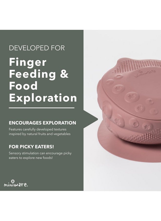 Miniware Sensory Baby Bowl - Raspberry - Silicone Bowls For Baby To Combine Mealtime With Sensory Development - 100% Food Grade Silicone Baby Bowls - Bpa Free, Non-Toxic Todddler Bowls  - Image 4
