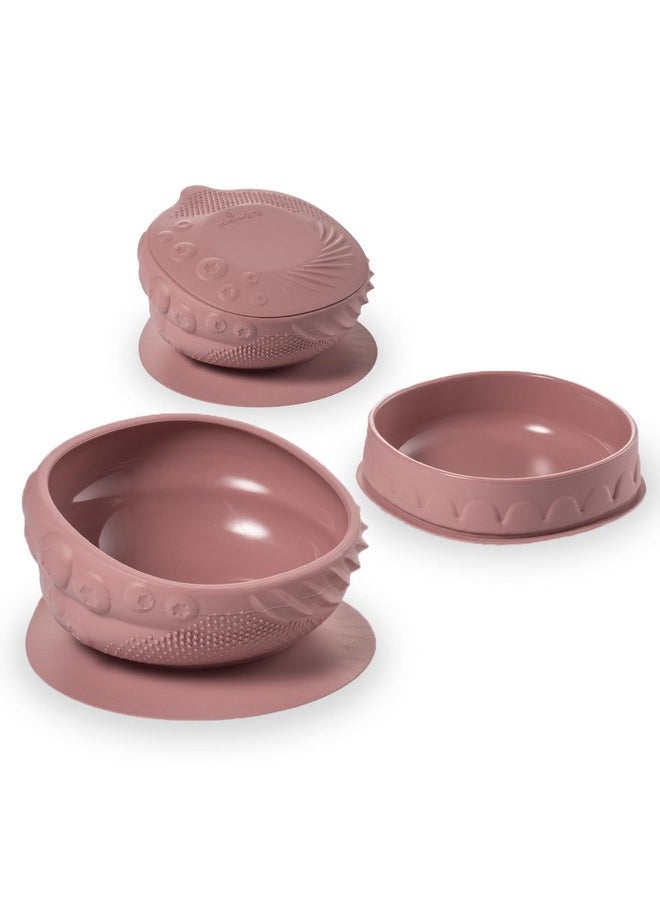 Miniware Sensory Baby Bowl - Raspberry - Silicone Bowls For Baby To Combine Mealtime With Sensory Development - 100% Food Grade Silicone Baby Bowls - Bpa Free, Non-Toxic Todddler Bowls  - Image 1