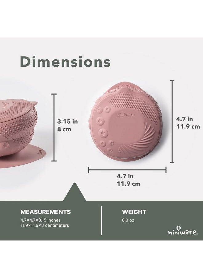 Miniware Sensory Baby Bowl - Raspberry - Silicone Bowls For Baby To Combine Mealtime With Sensory Development - 100% Food Grade Silicone Baby Bowls - Bpa Free, Non-Toxic Todddler Bowls  - Image 3