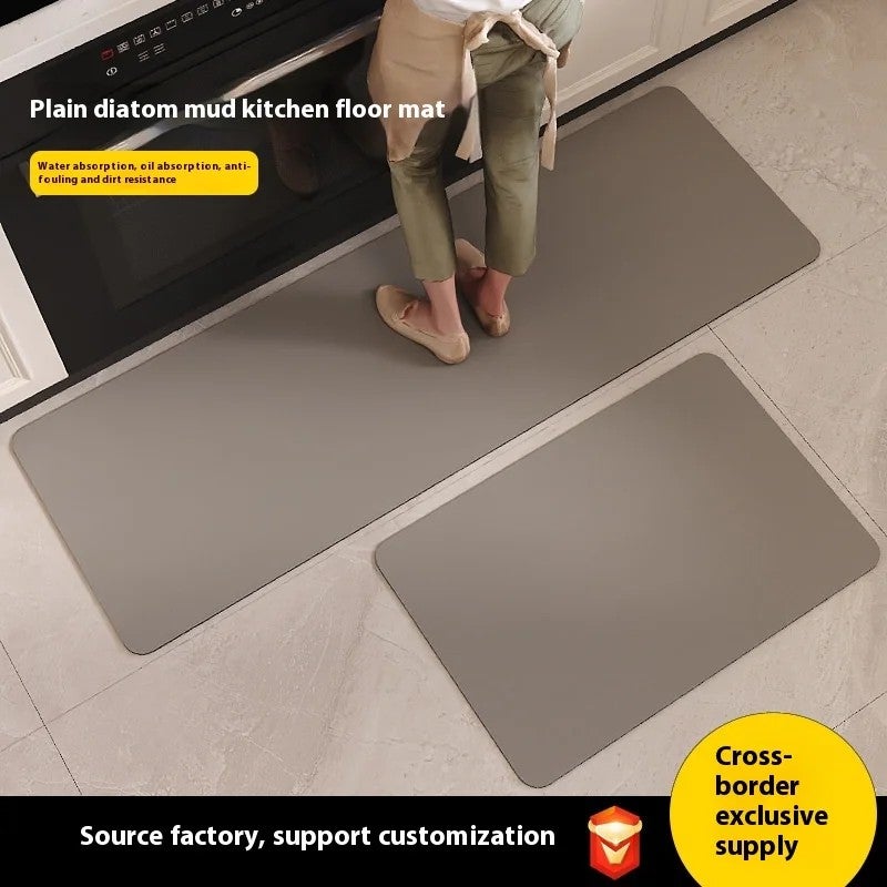 Bluejw Bamboo Diatomaceous Earth Bath Mat - Quick-Dry Non-Slip Absorbent Floor Mat for Kitchen & Bathroom - Image 5