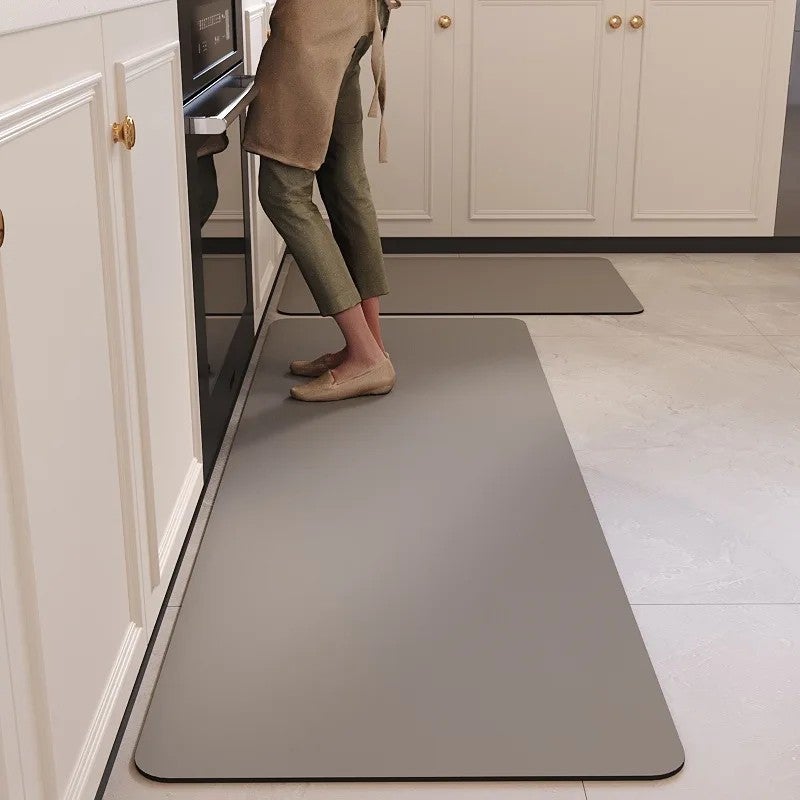 Bluejw Bamboo Diatomaceous Earth Bath Mat - Quick-Dry Non-Slip Absorbent Floor Mat for Kitchen & Bathroom - Image 4
