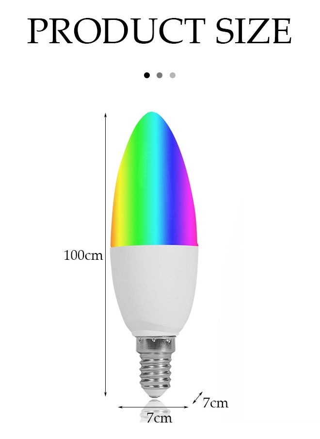 DUNISO - Smart candle light bulb, WiFi smart LED light bulb, 5W, RGBCW color changing, 900lm, AC85 to 265V, voice controlled, compatible with Alexa and Google Home, white - Image 1