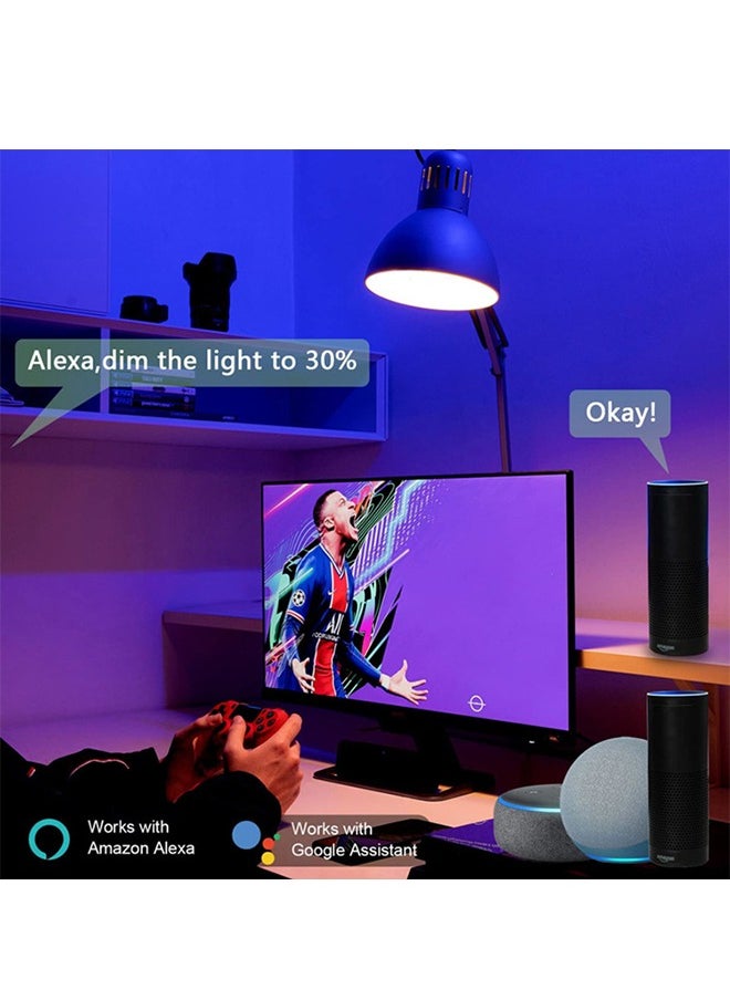 DUNISO - Smart candle light bulb, WiFi smart LED light bulb, 5W, RGBCW color changing, 900lm, AC85 to 265V, voice controlled, compatible with Alexa and Google Home, white - Image 1