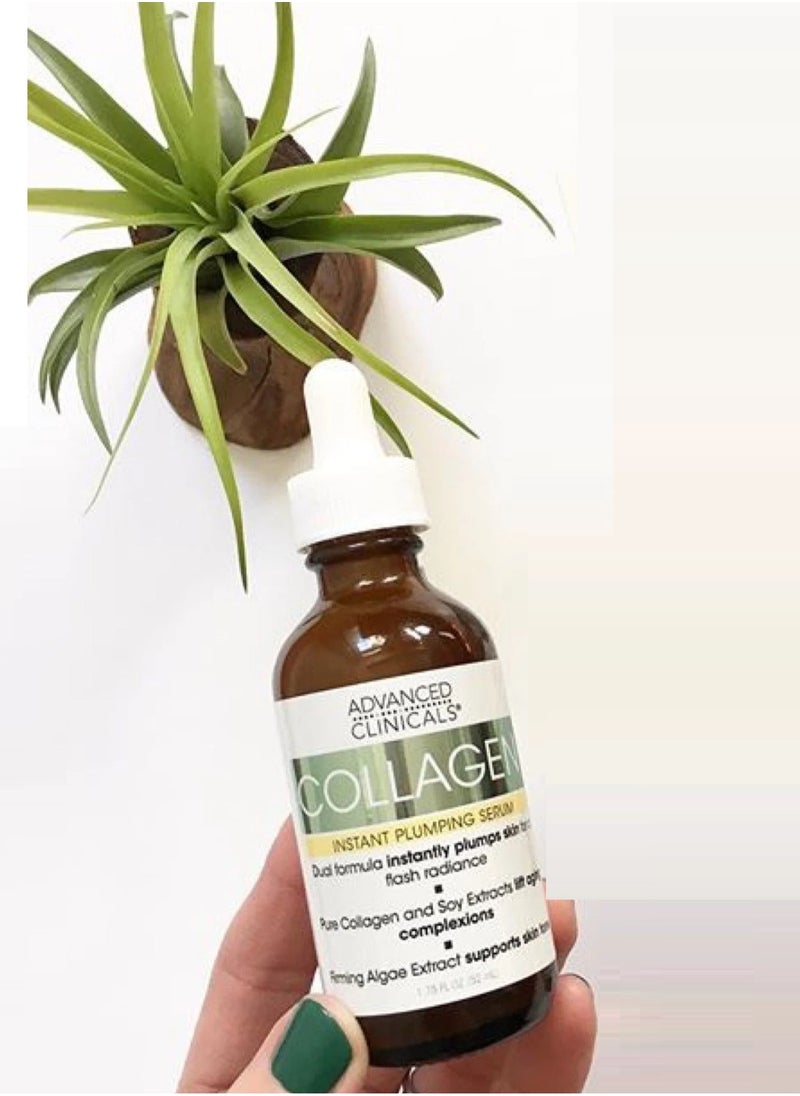 Advanced Clinicals Collagen Facial Serum Reduces the appearance of wrinkles, dark circles and fine lines 1.8 Fl Oz (52 ml)