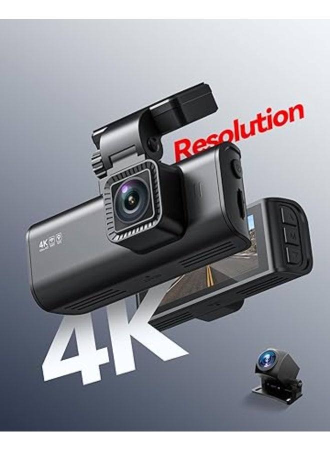 REDTIGER F7N 4K Dual Dash Cam with 64GB Card, WiFi GPS, 4K Front and Back 1080P, 170° Wide Angle Dash Camera for Cars, 3.18" Screen, Parking Monitor, Supports 256GB Max - Image 4