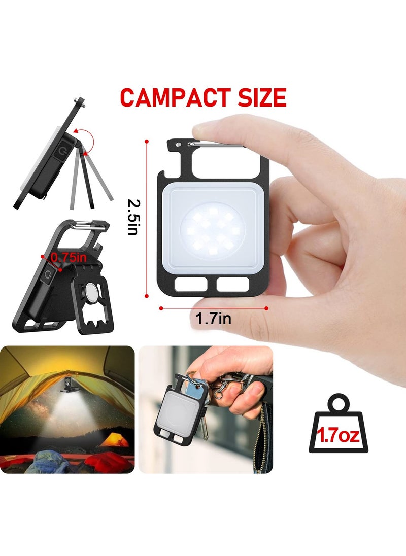 Generic - Compact Rechargeable COB Keychain Light with Magnetic Base, 4 Modes, Foldable Bracket, and Bottle Opener - Ideal Emergency Flashlight for Night Fishing, Camping, and Walking. - Image 1
