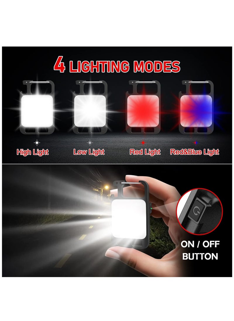 Generic - Compact Rechargeable COB Keychain Light with Magnetic Base, 4 Modes, Foldable Bracket, and Bottle Opener - Ideal Emergency Flashlight for Night Fishing, Camping, and Walking. - Image 1